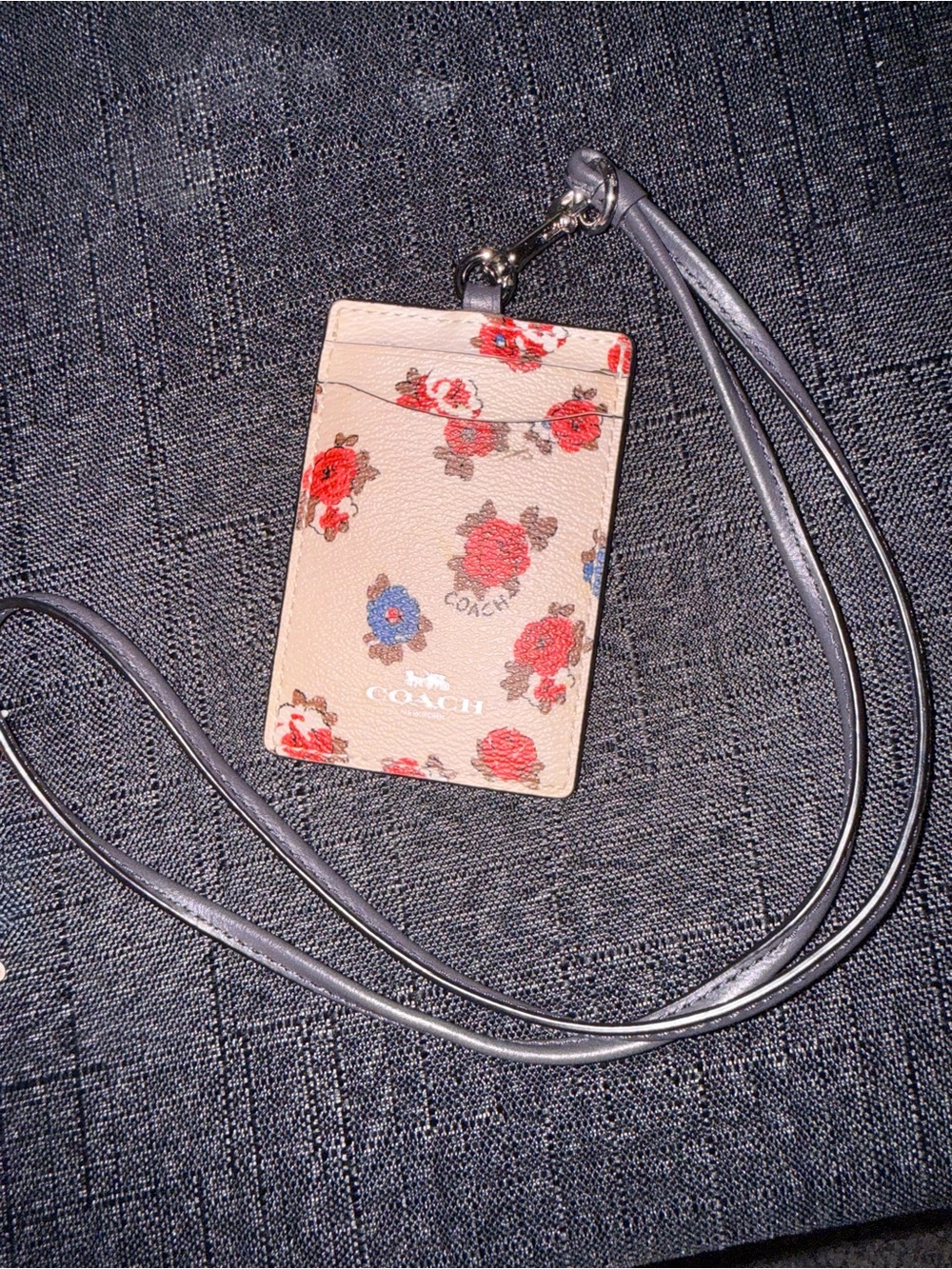 🌸 Coach Floral Lanyard ID/Card Holder